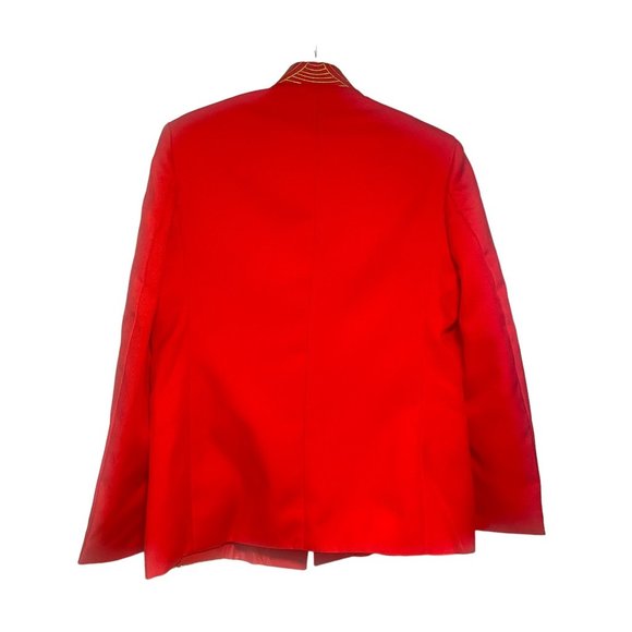 Red Chinese Wedding Suit Changshan with Gold Embroidery China Asian Traditional - Picture 4 of 8